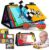 3-in-1 Tummy Time Mirror Toys with Soft Crinkle 3D Activity Book,Teethers, Rattle,High Contrast Black and White Montessori Baby Crawling Toys Developmental Newborn Infant Sensory Toys Gift 0-12 Months