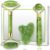 (3 pcs) Jade Roller & Gua Sha Facial Tool – Facial Roller Massage set, Guasha Roller Skin Care Tools, Green Quartz Massager for Face, Eyes, Neck, Body Muscle Relaxing and Relieve Fine Lines and Wrinkles