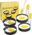 4 Pack Egg Ring,Stainless Steel Egg Ring,Silicone Handle Anti-Scald Non Stick Egg Rings with Oil Brush for Fried Eggs Shaping