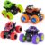 4 Pack Monster Truck Toys – Friction Powered Push and Go Toy Cars, Inertia Car Toy Set Stunt Toy Vehicles, Birthday Party Supplies for Boys and Girls