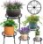 5 Pack Metal Plant Stand for Outdoor Indoor Plants, Heavy Duty Flower Pot Stands for Multiple Plant shelf, Rustproof Iron Round Flower Stands for Planter, Potted Plant Holder for Garden Home (Black)