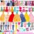 52 Pcs Doll Accessories – 11 Fashion Dresses 3 Party Gowns 3 Outfits 3 Swimsuits Bikini with 29 Accessories for 11.5 Inch Dolls