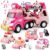 9 in 1 Carrier Truck Cars Toys for Girls Toddlers,Toys for 1 2 3 Year Old Girls,Princess Vehicles Transport Truck with Light and Sound,Kids Christmas Birthday Gifts for Boys Girls