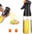 AHOUGER Oil Sprayer for Cooking 210ml Oil Spray Bottle Oil Dispenser with Premium Glass & 3 Nozzles, Olive Oil Sprayer Oil Mister Air Fryer Accessories, Perfet for BBQ,Baking,Salad, (Black)