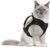 AIWAI Tactical Cat Harness for Walking Escape Proof, Adjustable Pet Vest Harness, Soft Mesh with Control Handle for Large Cat Small Dog, Gift with Patch (Black,cat Harness only)