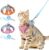 AMIR Cat Harness and Leash Set for Walking, Breathable Escape Proof Soft Adjustable Vest Harnesses for Small Medium Cats, Reflective Strips Jacket for Cat Walking- Pink (Size S)