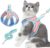 AUTOWT Cat Harness Leash Set, Stylish Adjustable Breathable Escape Proof Cat Vest Harness, Color Splicing Cute Night Safe Pet Harness with Reflective Strap for Kitten, Puppy (Small, Blue)