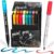 Acrylic Paint Pens Brush Tip, 8 Metallic & 8 Basic Colors Acrylic Paint Markers. Set for Rock Painting, Calligraphy, Scrapbooking, Brush Lettering, Card Making, Sketching, Black Paper, DIY Photo Album