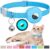 AirTag Cat Collar, Reflective Kitten Collar Breakaway Apple Air Tag Cat Collar, GPS Cat Collar with AirTag Holder and Bell, Lightweight Tracker Cat Collars for Girl Boy Cats, Kittens and Puppies (Luminous blue)