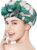 Auban Shower Cap Reusable,Ribbon Bow Bath Cap Oversized Large Design With Waterproof Exterior for All Hair Lengths,Great for Girls Spa Home Use,Hotel and Hair Salon (Green Leaf)