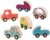 B. Mini Wooden Cars-– 6 Little Toy Cars – Colorful Car Play Set for Toddlers, Kids – Smooth Wooden Vehicles – Free Wheee-Lees – 1 Year + (BX2038Z)