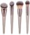 BBL 4pcs Luxury Champagne Gold Makeup Brush Set, Premium Synthetic Foundation Blending Powder Liquid Cream Buffing Tapered Concealer Contour Face Kabuki Make Up Brushes cosmetics tools applicator