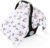 Baby Car Seat Cover Canopy and Nursing Cover for Breastfeeding Winter/Summer Weather Infant Baby Gifts for Newborn Floral for Boys Girls (Flower/Pink)