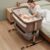 Baby Crib,3 in 1 Baby Bassinet Bedside Crib Adjustable Portable Bed for Infant,Baby Newborn Must Have Bed, Khaki