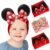 Baby Mouse Ears Headband, Mouse Ears Sequins Bows Fabric Elastic Head Wrap for Newborn Baby Care Hair Care Hairbands Half and First Birthday Outfit Girls or Costume Party supplies (red polka dot bow)