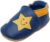 Baby Shoes Soft Leather Girls Boys Slippers with Elastic Ankle, Non-Slip First Walking Crib Shoes for Baby Girl Boy 0-24M