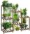 Bamworld Plant Stand Indoor Plant Stands Wood Outdoor Tiered Plant Shelf for Multiple Plants, 3 Tiers 7 Potted Ladder Plant Holder Table Plant Pot Stand for Window Garden Balcony Living Room