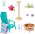 Barbie Furniture and Accessories, Doll House Decor Set with Backyard Patio, Bonfire, Birdfeeder and Birdhouse