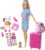 Barbie Travel Doll, Blonde, with Puppy, Opening Suitcase, Stickers and 10+ Accessories, for 3 to 7 Year Olds