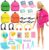 Barwa 31 Pcs Doll Study Supplies for 11.5 Inch Doll 4 Backpacks 4 Laptops 4 Headsets 4 Glasses 15 Learning Accessories