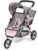 Bayer Design – Twin Dolls Pram Duo – Double Stroller for Dolls, Sun Canopy, Security Belt – Dolls Up to 18” – Grey Pink – Age 3+ – 39133AA