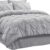 Bedsure Queen Comforter Set – Bed in a Bag Queen 7 Pieces, Pintuck Beddding Sets Grey Bed Set with Comforters, Sheets & Skirt, Pillowcases & Shams