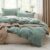 Bedsure Sage Green Duvet Cover Set Queen – Ultra Soft Microfiber Bed Set, 3 Piece Breathable Queen Bedding Set with Zipper Closure, Corner Ties, 90×90 Inch