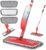 Bellababy Spray Mop and Glass Wiper,Microfiber Mop with 3 Reusable Pads Can Spray Upward,360 Degree Rotatable Mop Head Suitable for Hardwood, Marble, Tile(Red)