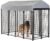 BestPet 8 x 4 x 6 Ft Dog Kennel Outdoor Dog Pen Playpen House Heavy Duty Dog Crate Metal Galvanized Welded Pet Animal Camping Cage Fence with UV-Resistant Waterproof Cover and Roof