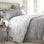 Botanical Leaves Collection – Premium Quality, All-Season Down Alternative Easy Case, Over-Sized 3-Piece Comforter Set, Full / Queen, Grey