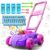 Bubble Lawn Mower for Toddlers, Kids Automatic Bubble Blower Maker Machine, Pink and Purple, Outdoor Gardening Push Toys, Birthday Gifts for Preschool Baby Girls Boys