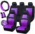 CAR PASS Macaron 3D Air Mesh Super Breathable Cooling Four Season Car Seat Cover Full Set Combo with Steering Cover Belt Cover, Airbag Compatible, 3 Zipper Rear for Pretty Women (Candy&Purple)