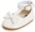 CLOUCKY Baby Girls Mary Jane Flats Dress Shoes Toddler First Walkers Bowknot Soft Rubber Sole Prewalker Shoes