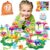 COSILY Flower Garden Building Toys, Growing Flower Blocks Playset for Kids, 98 PCS Educational Pretend Play Set Preschool Activity Gift for Age 3, 4, 5, 6, 7 Years Old Toddler Boys Girls (98 PCS)