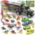 CUTE STONE 34 in 1 Dinosaurs Truck, Dino Transport Car Carrier Truck Toy with 12 Mini Dinosaur Figures and 4 Cars, Dino Park Toy Birthday Gift for 3+ Year Old Boys and Toddlers