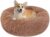 Calming Dog Cat Bed Donut – 23.62” Anxiety Dog Bed Medium, Fluffy Round Cat Anti Anxiety Beds for Indoor Cats, Cute Warm Pet Bed with Waterproof Bottom for Dogs Cats, Washable L(23.62”/60cm), Coffee