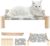 Cat Hammock Bed, TUSATIY Solid Wooden Removable Washable Cat Bed, Elevated Pet Sleeping Bed Breathable Fit for Cats and Puppies | Easy to Assemble (Rabbit)