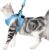 Cat Harness and Leash Set for Walking 360° wrap-Around Small Cat and Dog Harness Cushioning and Anti-Escape Suitable for Puppies Rabbits with Cationic Fabric (Blue, M)