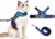 Cat Harness and Leash for Walking Escape Proof Air Mesh Fabric Outdoor Walking Vest with Reflective Strips for Cute Cats and Small Dogs (XL, Blue)