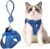 Cat Harness and Leash for Walking Escape Proof Ultra Light Adjustable Kitten Harness with Reflective Strap Soft Mesh Cat Vest Breathable Harness Set for Puppies Rabbits,Cats and Small Pets – Lnichot (L-(Chest: 15.7″-17.7″), Blue)