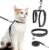 Cat Harness with Leash and Collar Set – Escape Proof Adjustable H-shped Cat Harness with Star and Moon Pattern Glow in The Dark for Kitty Outdoor Walking