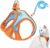 Cat Leash and Harness Escape Proof Set for Kitten Puppy Soft and Breathable Reflective Vest with Leashes and Harnesses for Walking Pet (M, Orange Blue)