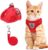 Cat Vest Harness and Small Dog Vest Harness for Walking, All Weather Mesh Harness, Cat Vest Harness with Reflective Strap, Step in Adjustable Harness for Small Cats (Red, S)