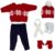 Christmas 18 Inch Doll Clothes and Accessories Includes Sweaters Trousers Hats Gloves Shoes and Scarfs Christmas Clothes for 18 Inch Doll Girls Outfit Red Sweaters