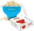 Collapsible Silicone Microwave Hot Air Popcorn Popper Bowl With Lid and Handles – Aqua