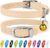 CollarDirect Leather Cat Collar, Cat Safety Collar with Elastic Strap, Kitten Collar for Cat with Bell Black Blue Red Orange Lime Green (6-7 Inch (Pack of 1), Beige)