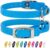 CollarDirect Leather Cat Collar, Cat Safety Collar with Elastic Strap, Kitten Collar for Cat with Bell Black Blue Red Orange Lime Green (9-11 Inch (Pack of 1), Light Blue)