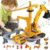 Construction Excavator Toy Truck for Boys 3 4 5 Years Old, Engineering Vehicles with 2 Tower Crane and Small Bulldozer Cement Mixer Dump Truck, Christmas Birthday Gift for Kids Toddler