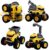 Construction Monster Truck Toys – 4pcs Excavator, Mixer, Crane, Dump Trucks Toy | Push and Go Friction Powered Cars Stunt Vehicles Playset | Kids Birthday Party Favors Gifts for 3+ Year Old Boys Girls