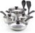 Cook N Home Pots and Pans Set Induction Kitchen Cookware Set Basics Stainless Steel 10-Piece Cooking Set, Silver